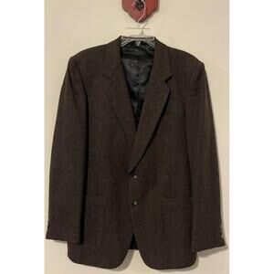 Generra Men’s 42R Brown Wool Blend 2-Button Vneck Lined Blazer Jacket! AZZ10